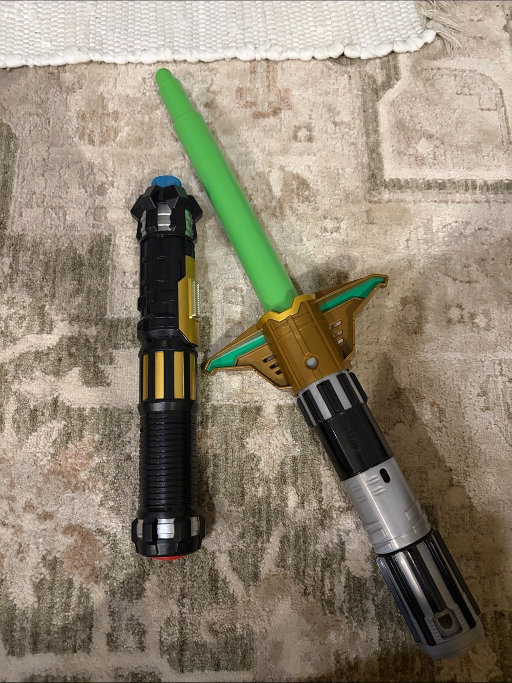 Green Foam Light-saber Kids Toy - Gold & Black Handle